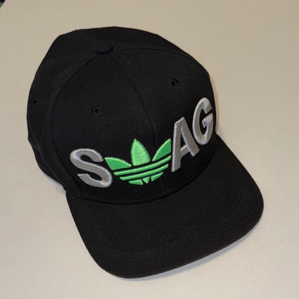 Adidas SWAG Black Large Trefoil Snap Back Ball Cap- 2012
